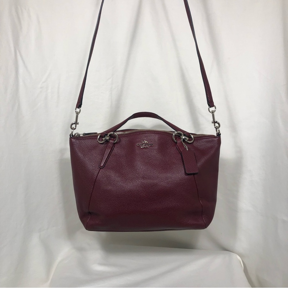 Coach Kelsey Leather Crossbody in Burgundy